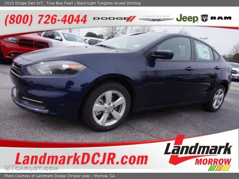 True Blue Pearl / Black/Light Tungsten Accent Stitching 2015 Dodge Dart SXT