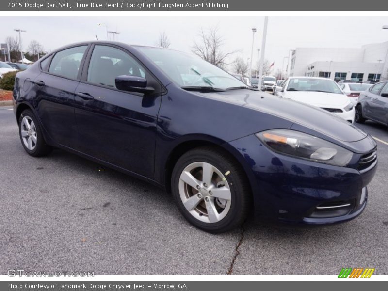True Blue Pearl / Black/Light Tungsten Accent Stitching 2015 Dodge Dart SXT