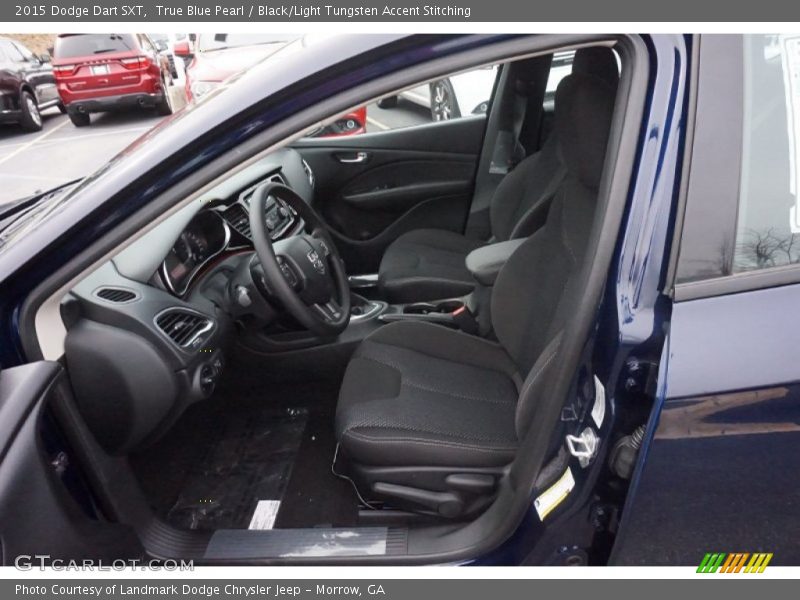 True Blue Pearl / Black/Light Tungsten Accent Stitching 2015 Dodge Dart SXT