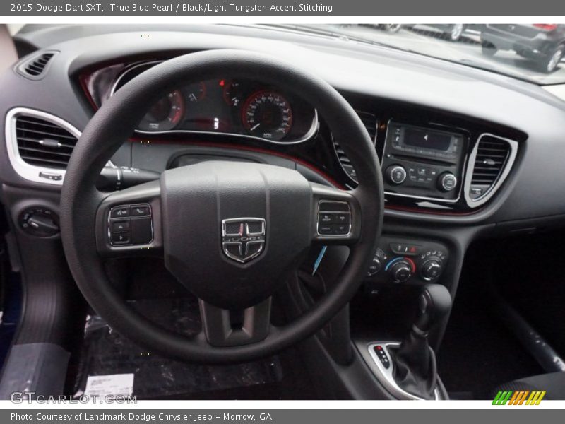 True Blue Pearl / Black/Light Tungsten Accent Stitching 2015 Dodge Dart SXT