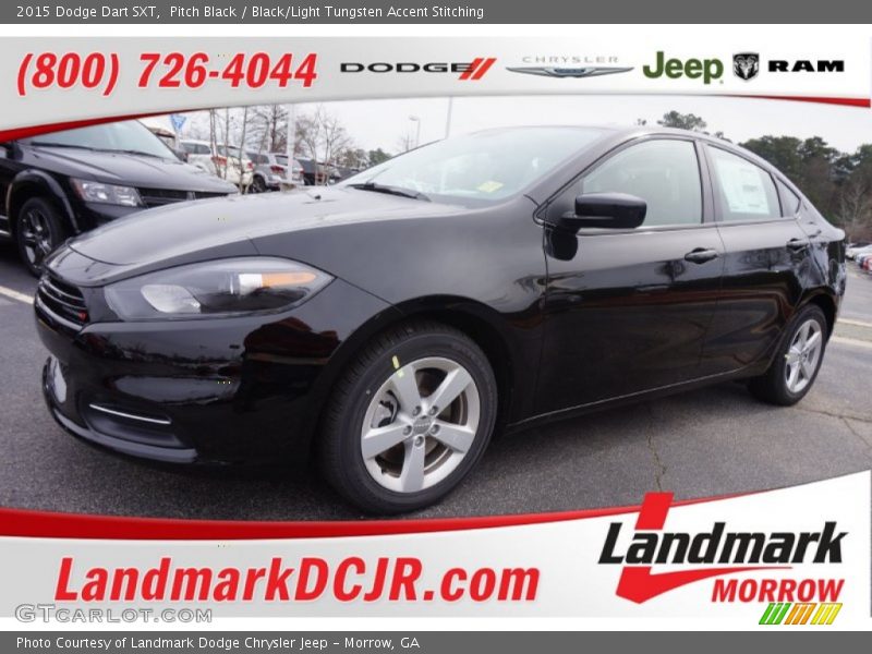 Pitch Black / Black/Light Tungsten Accent Stitching 2015 Dodge Dart SXT
