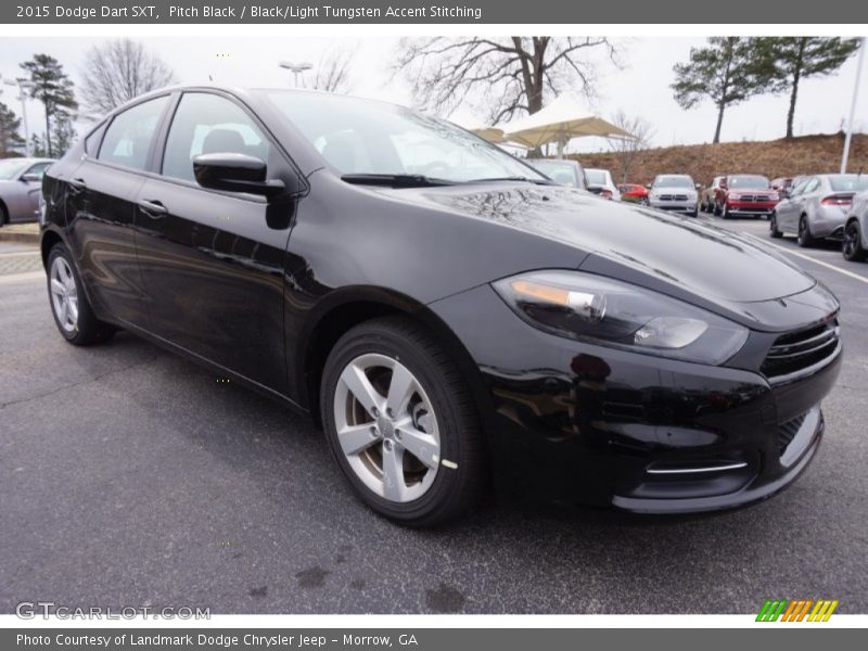 Pitch Black / Black/Light Tungsten Accent Stitching 2015 Dodge Dart SXT
