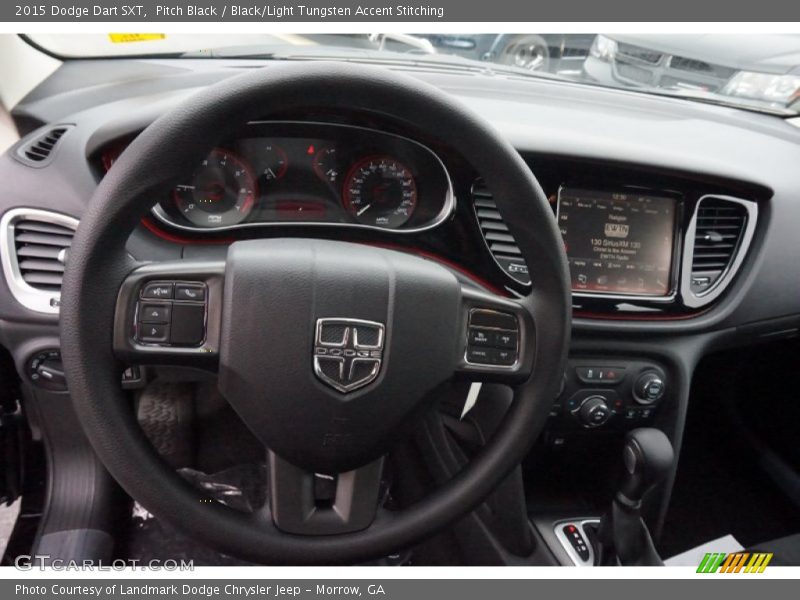 Pitch Black / Black/Light Tungsten Accent Stitching 2015 Dodge Dart SXT
