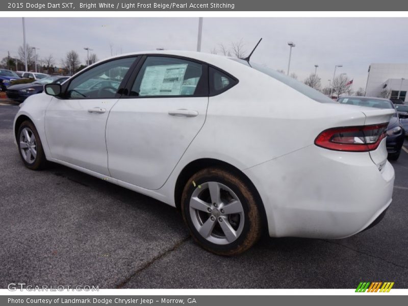Bright White / Light Frost Beige/Pearl Accent Stitching 2015 Dodge Dart SXT