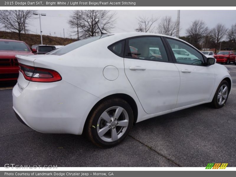 Bright White / Light Frost Beige/Pearl Accent Stitching 2015 Dodge Dart SXT