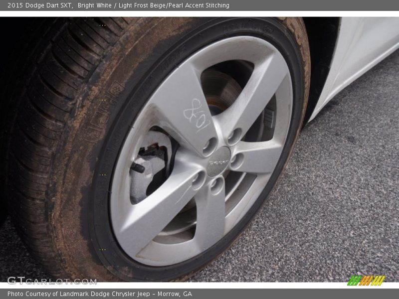 Bright White / Light Frost Beige/Pearl Accent Stitching 2015 Dodge Dart SXT