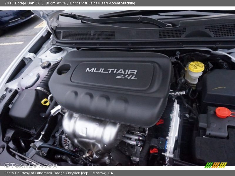 Bright White / Light Frost Beige/Pearl Accent Stitching 2015 Dodge Dart SXT