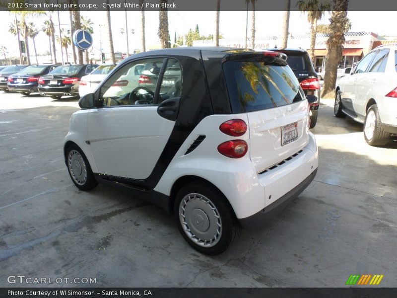 Crystal White / Plain Black 2012 Smart fortwo pure coupe