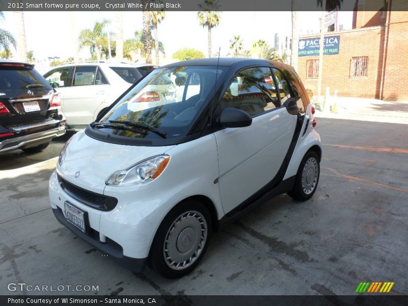 Crystal White / Plain Black 2012 Smart fortwo pure coupe