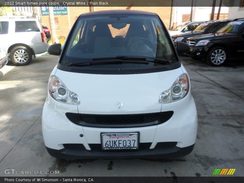 Crystal White / Plain Black 2012 Smart fortwo pure coupe