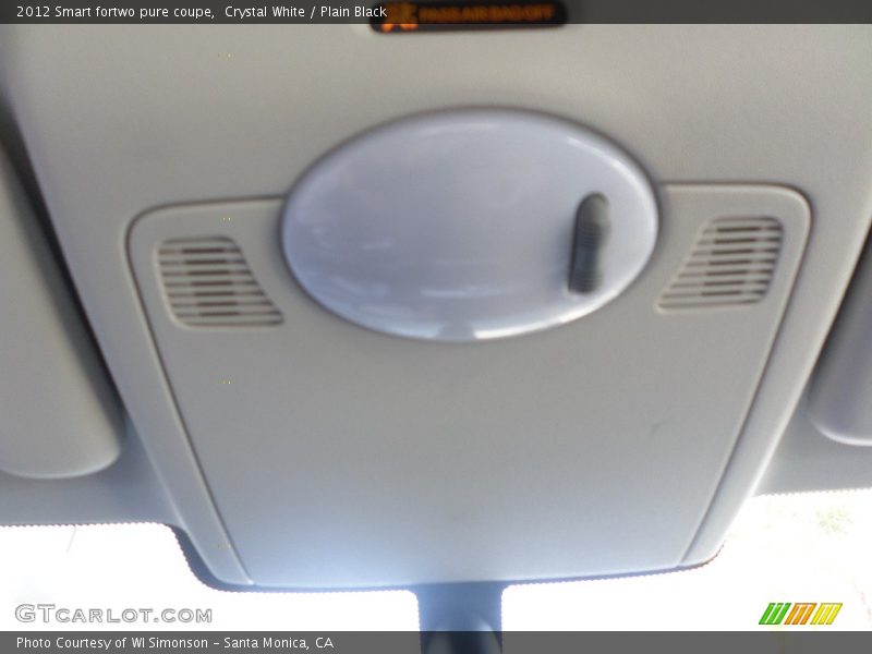 Crystal White / Plain Black 2012 Smart fortwo pure coupe