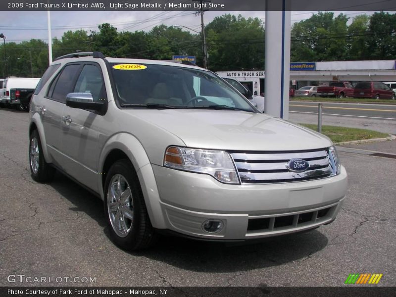 Light Sage Metallic / Medium Light Stone 2008 Ford Taurus X Limited AWD