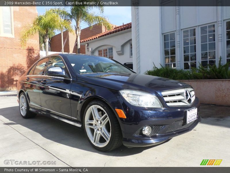 Capri Blue Metallic / Grey/Black 2009 Mercedes-Benz C 350 Sport