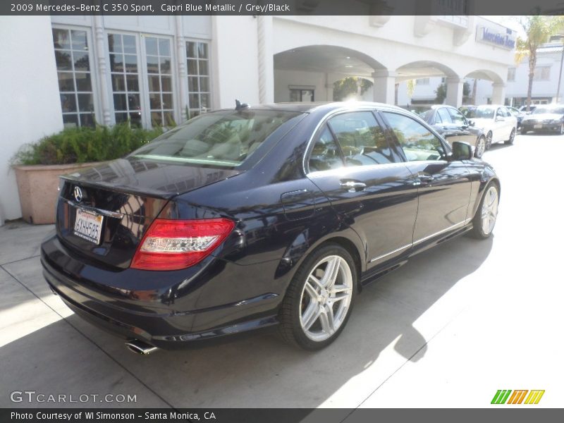 Capri Blue Metallic / Grey/Black 2009 Mercedes-Benz C 350 Sport