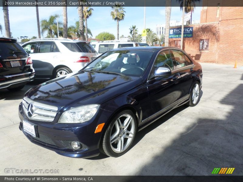 Capri Blue Metallic / Grey/Black 2009 Mercedes-Benz C 350 Sport