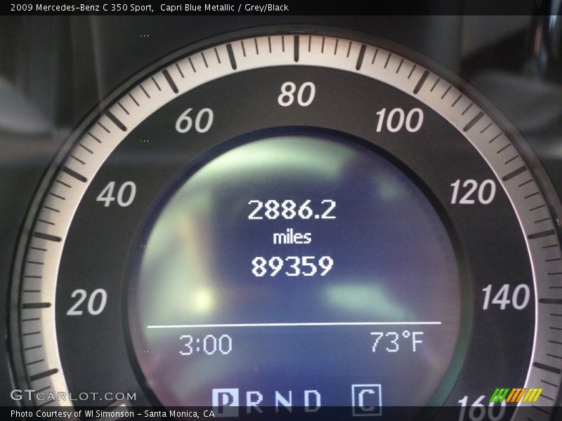 Capri Blue Metallic / Grey/Black 2009 Mercedes-Benz C 350 Sport