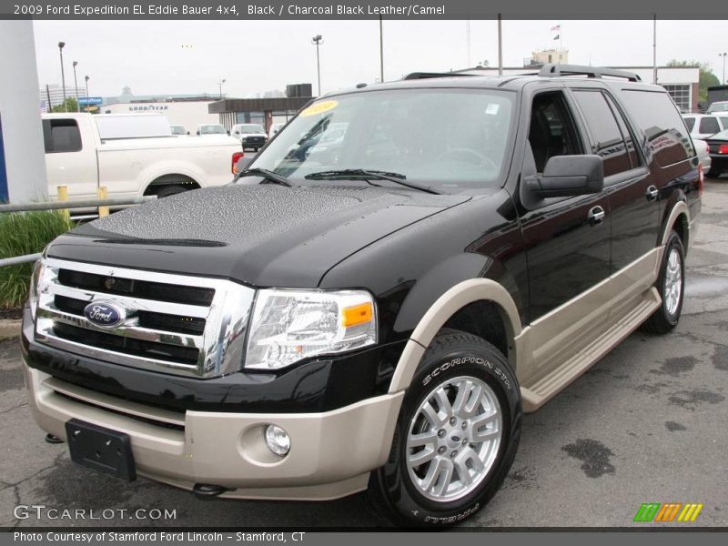 Black / Charcoal Black Leather/Camel 2009 Ford Expedition EL Eddie Bauer 4x4