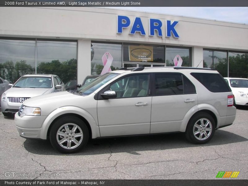 Light Sage Metallic / Medium Light Stone 2008 Ford Taurus X Limited AWD