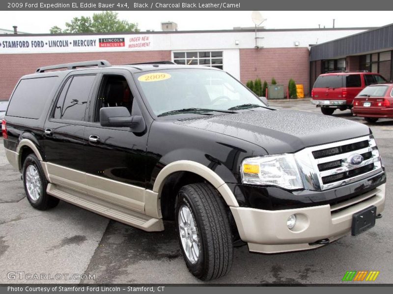 Black / Charcoal Black Leather/Camel 2009 Ford Expedition EL Eddie Bauer 4x4