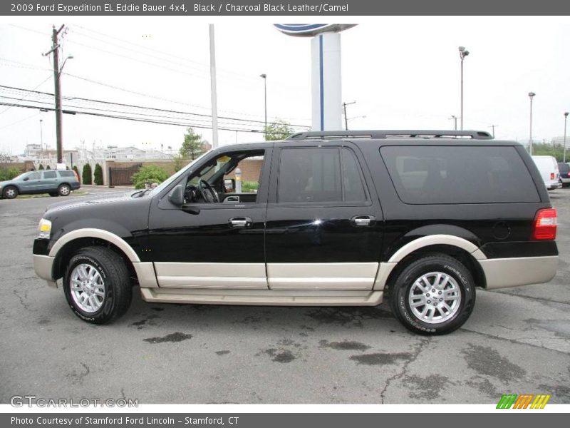 Black / Charcoal Black Leather/Camel 2009 Ford Expedition EL Eddie Bauer 4x4