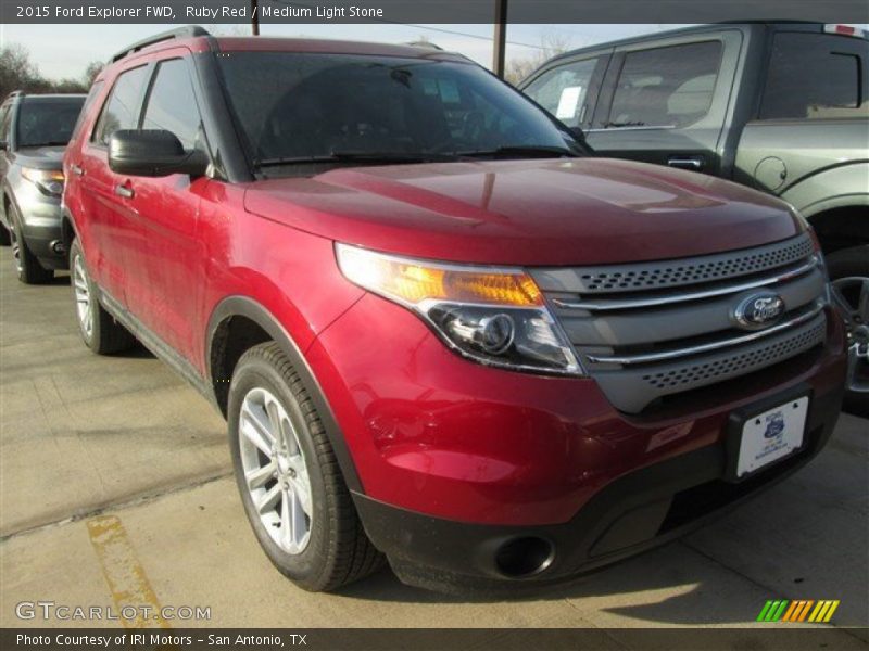Ruby Red / Medium Light Stone 2015 Ford Explorer FWD