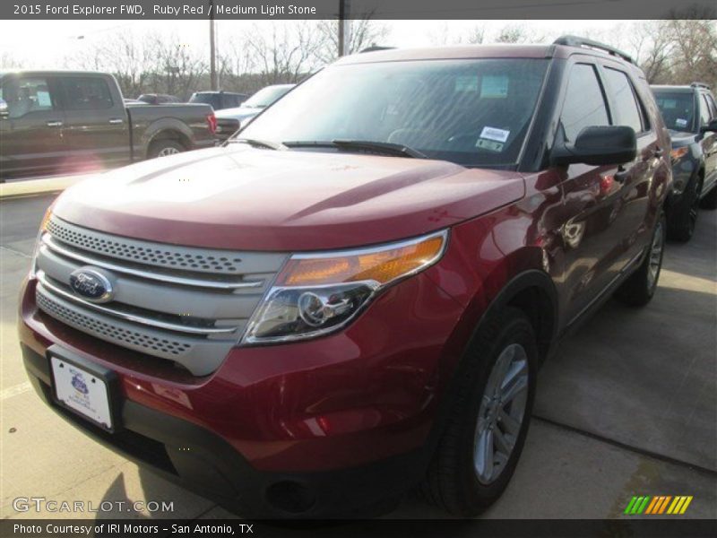 Ruby Red / Medium Light Stone 2015 Ford Explorer FWD