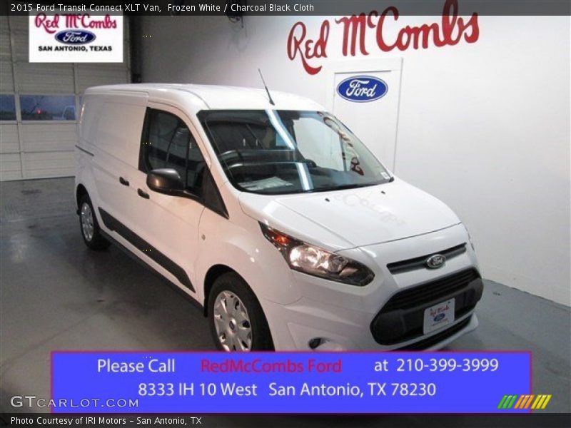 Frozen White / Charcoal Black Cloth 2015 Ford Transit Connect XLT Van