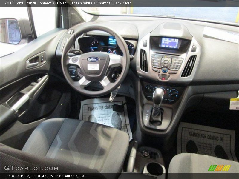 Frozen White / Charcoal Black Cloth 2015 Ford Transit Connect XLT Van