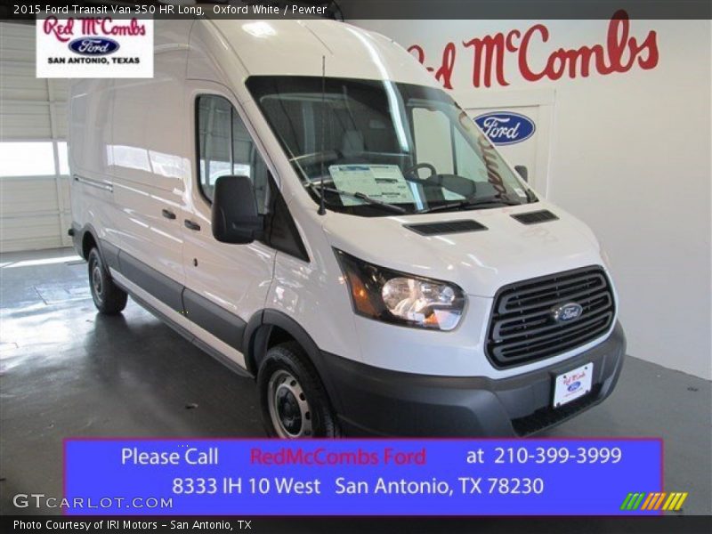 Oxford White / Pewter 2015 Ford Transit Van 350 HR Long