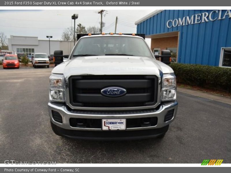 Oxford White / Steel 2015 Ford F350 Super Duty XL Crew Cab 4x4 Stake Truck