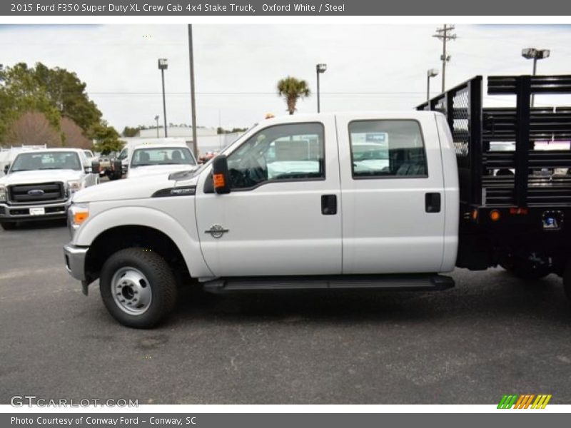 Oxford White / Steel 2015 Ford F350 Super Duty XL Crew Cab 4x4 Stake Truck
