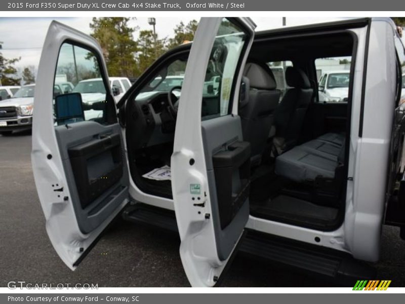 Oxford White / Steel 2015 Ford F350 Super Duty XL Crew Cab 4x4 Stake Truck