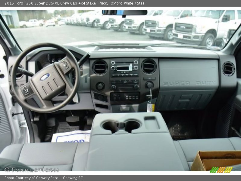 Oxford White / Steel 2015 Ford F350 Super Duty XL Crew Cab 4x4 Stake Truck