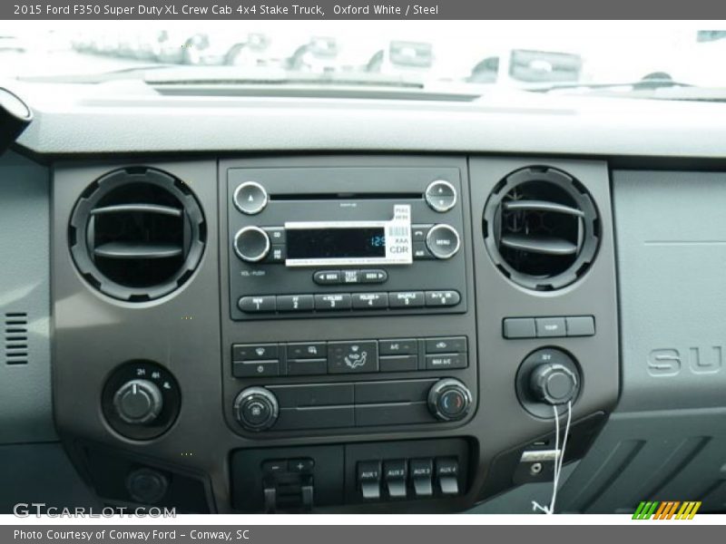 Oxford White / Steel 2015 Ford F350 Super Duty XL Crew Cab 4x4 Stake Truck