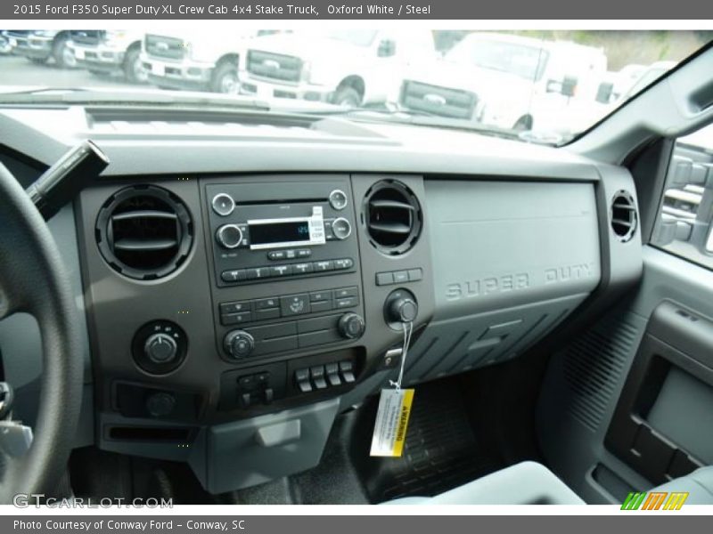 Oxford White / Steel 2015 Ford F350 Super Duty XL Crew Cab 4x4 Stake Truck