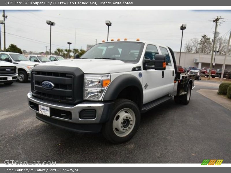 Oxford White / Steel 2015 Ford F450 Super Duty XL Crew Cab Flat Bed 4x4