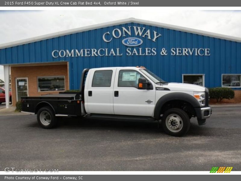 Oxford White / Steel 2015 Ford F450 Super Duty XL Crew Cab Flat Bed 4x4
