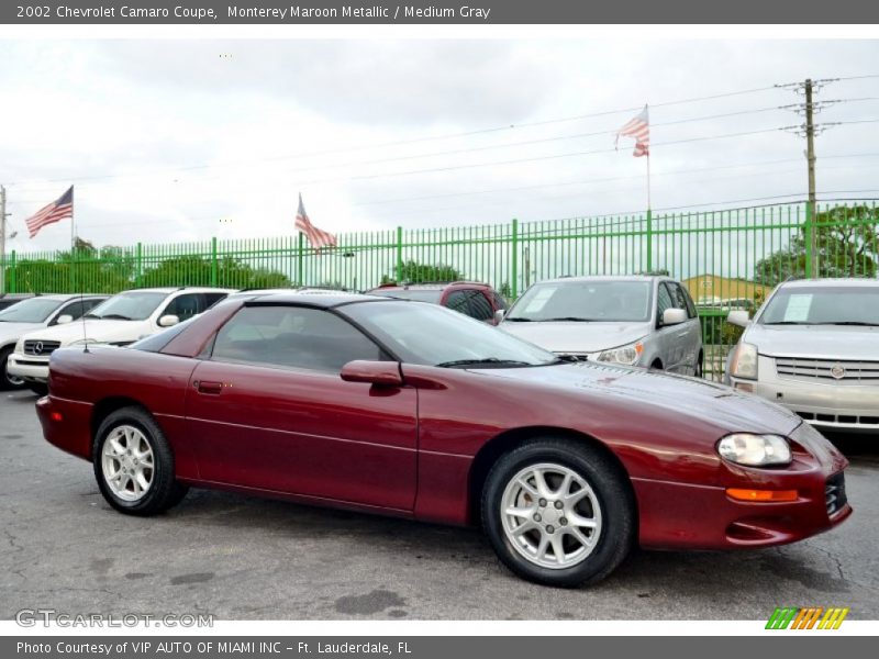 Monterey Maroon Metallic / Medium Gray 2002 Chevrolet Camaro Coupe