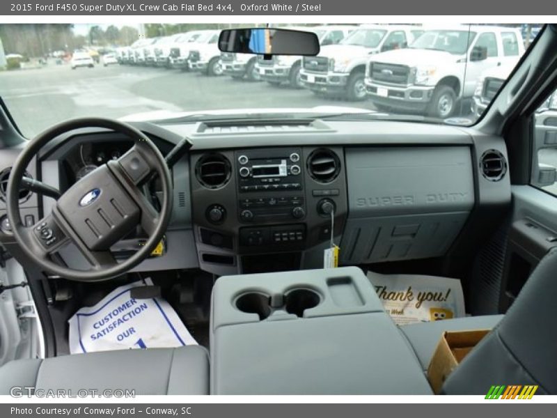 Oxford White / Steel 2015 Ford F450 Super Duty XL Crew Cab Flat Bed 4x4