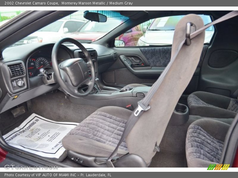 Monterey Maroon Metallic / Medium Gray 2002 Chevrolet Camaro Coupe