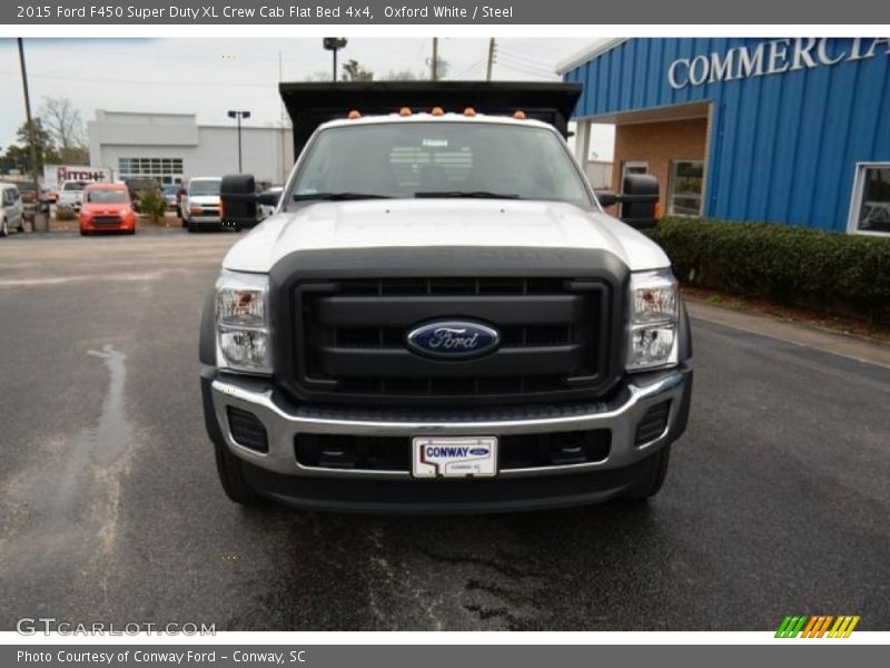 Oxford White / Steel 2015 Ford F450 Super Duty XL Crew Cab Flat Bed 4x4