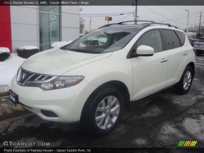 Glacier White Pearl / Beige 2011 Nissan Murano SL AWD