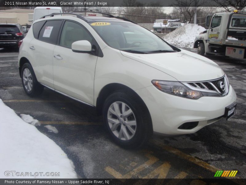 Glacier White Pearl / Beige 2011 Nissan Murano SL AWD