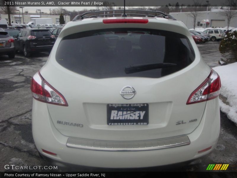 Glacier White Pearl / Beige 2011 Nissan Murano SL AWD