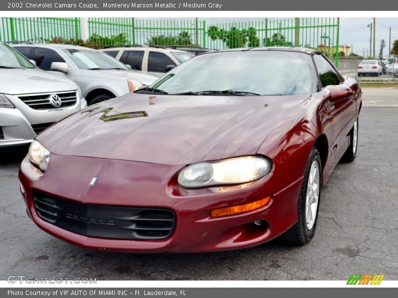 Monterey Maroon Metallic / Medium Gray 2002 Chevrolet Camaro Coupe