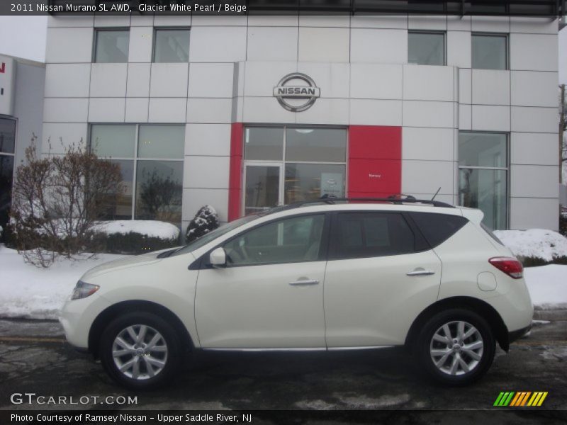 Glacier White Pearl / Beige 2011 Nissan Murano SL AWD