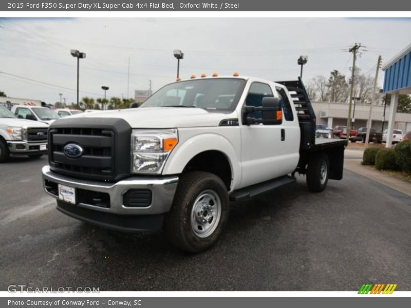 Oxford White / Steel 2015 Ford F350 Super Duty XL Super Cab 4x4 Flat Bed