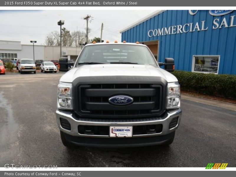 Oxford White / Steel 2015 Ford F350 Super Duty XL Super Cab 4x4 Flat Bed