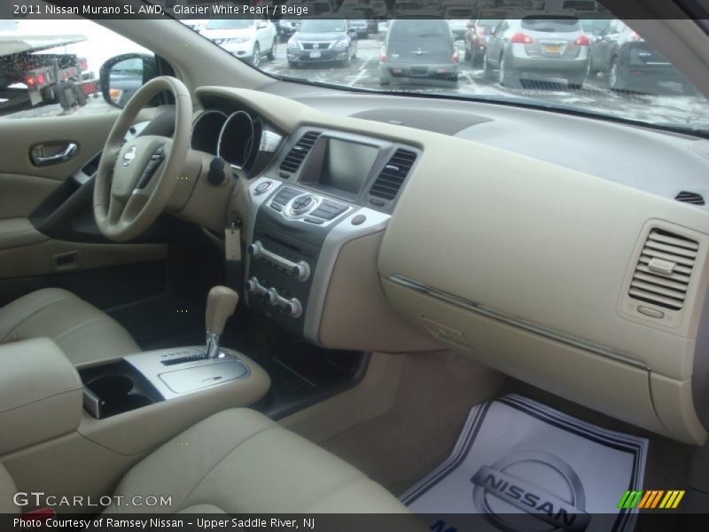 Glacier White Pearl / Beige 2011 Nissan Murano SL AWD
