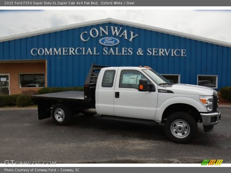 Oxford White / Steel 2015 Ford F350 Super Duty XL Super Cab 4x4 Flat Bed
